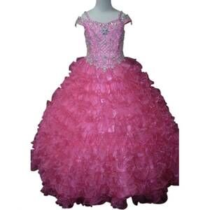 NEW LITTLE ROSIE girl's glitz pageant dress in bubblegum pink